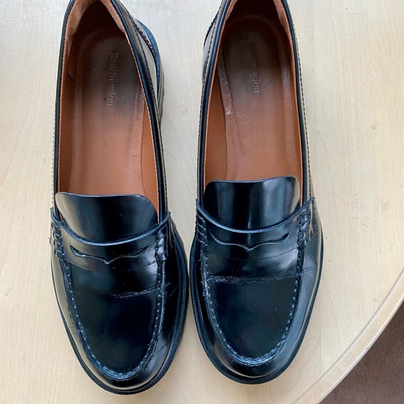 Reformation Black Patent Leather Penny Loafers - Picture 2 of 6